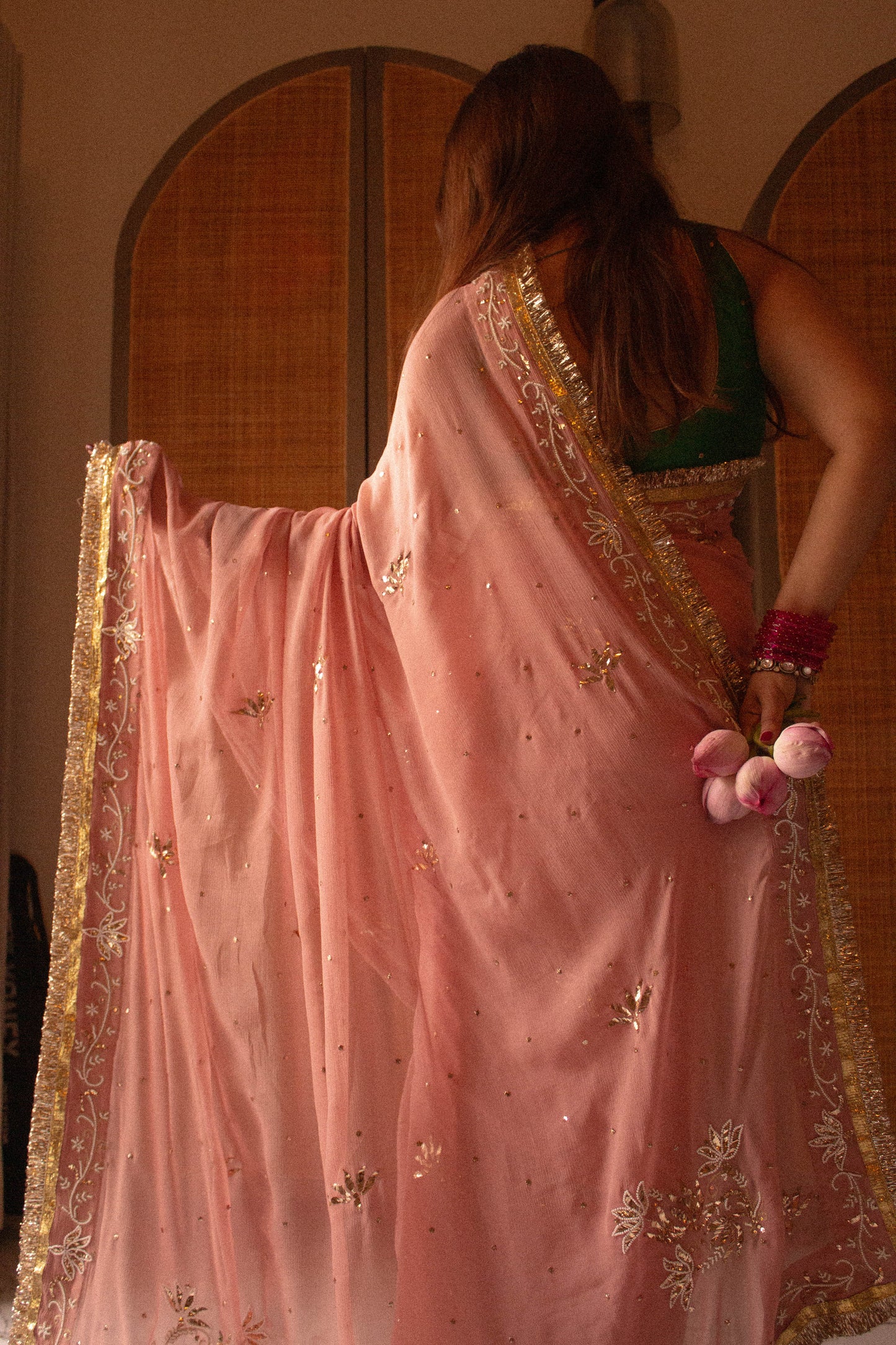 Moti Mukaish Saree