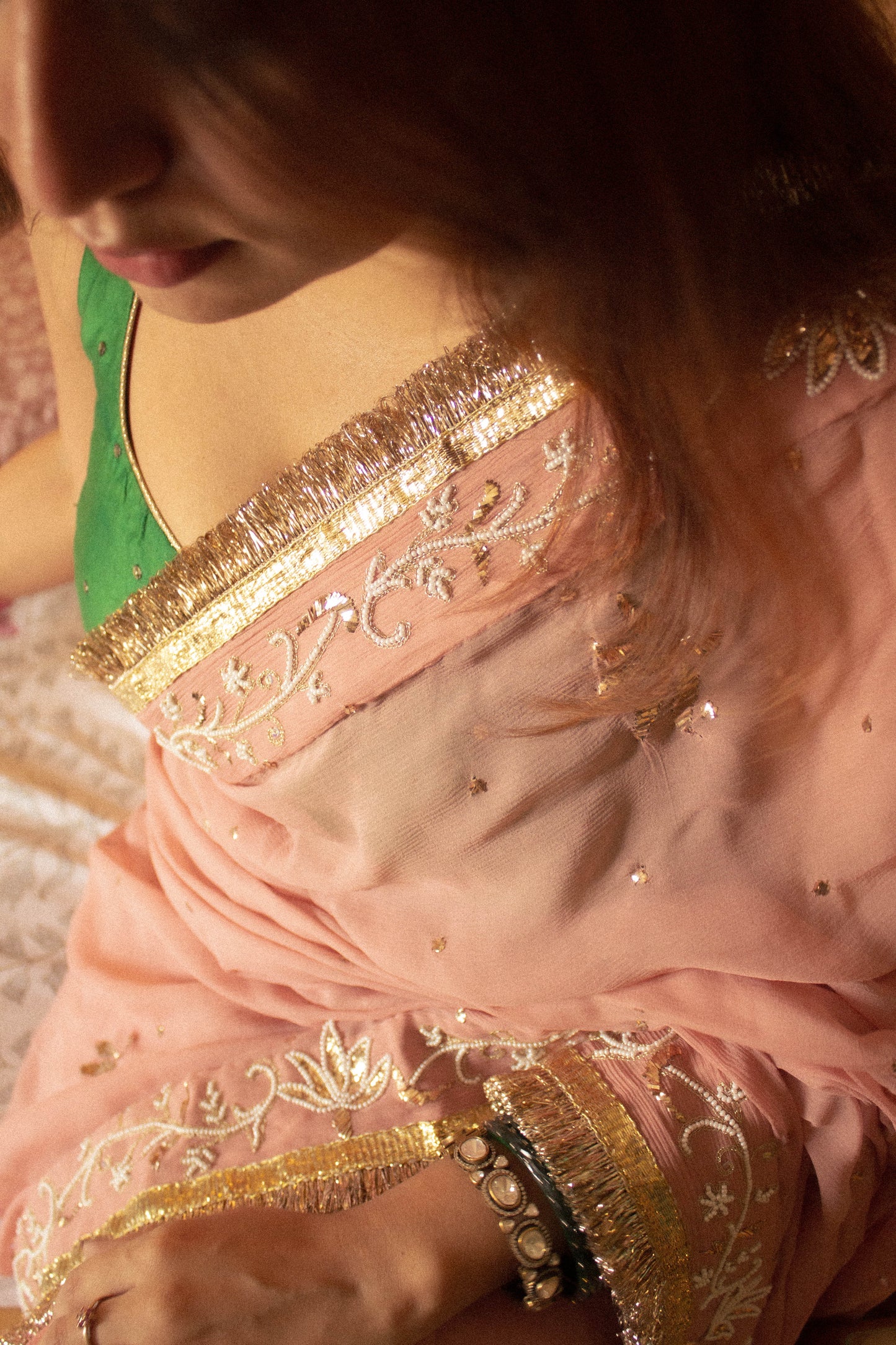 Moti Mukaish Saree