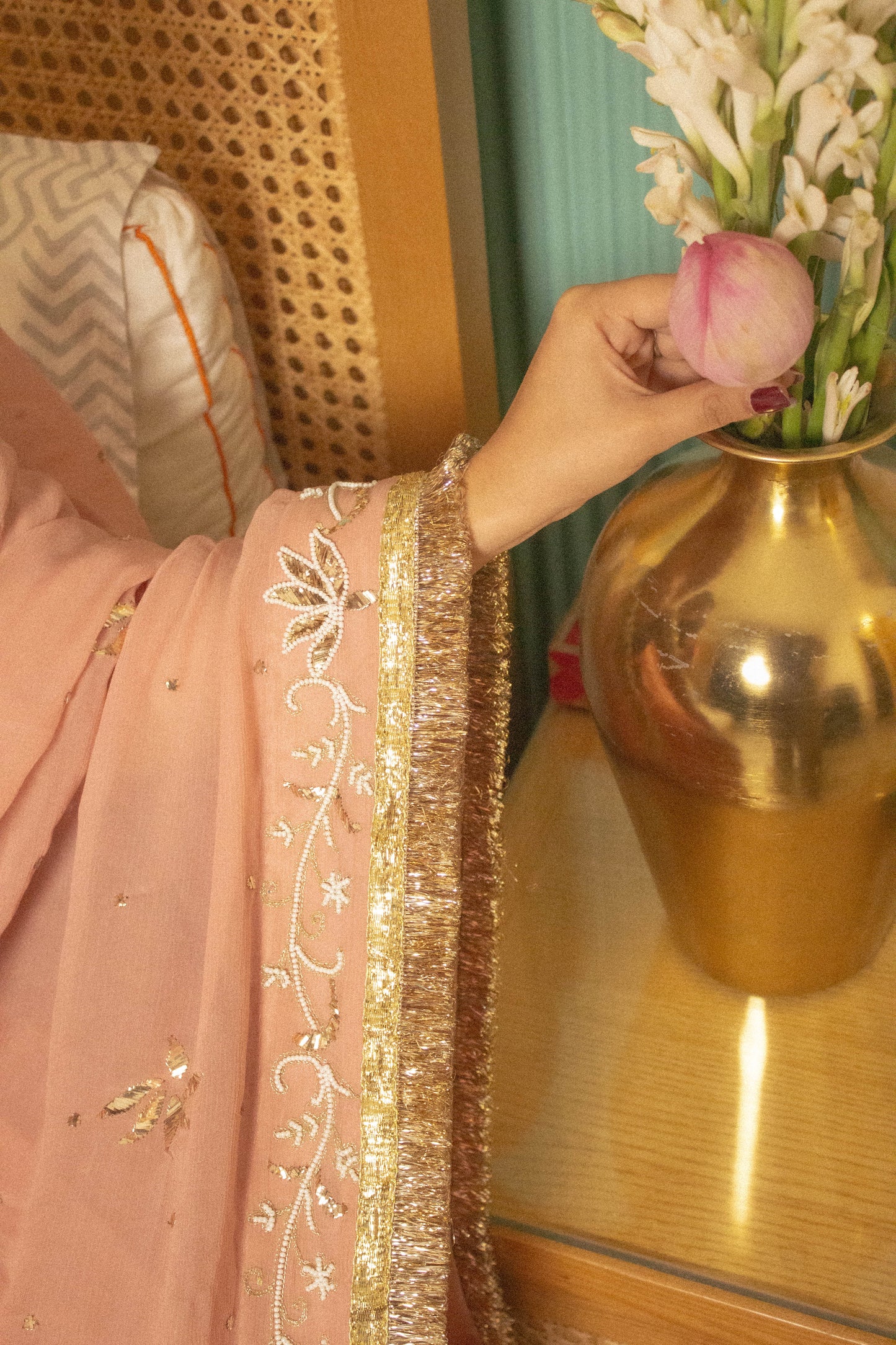 Moti Mukaish Saree
