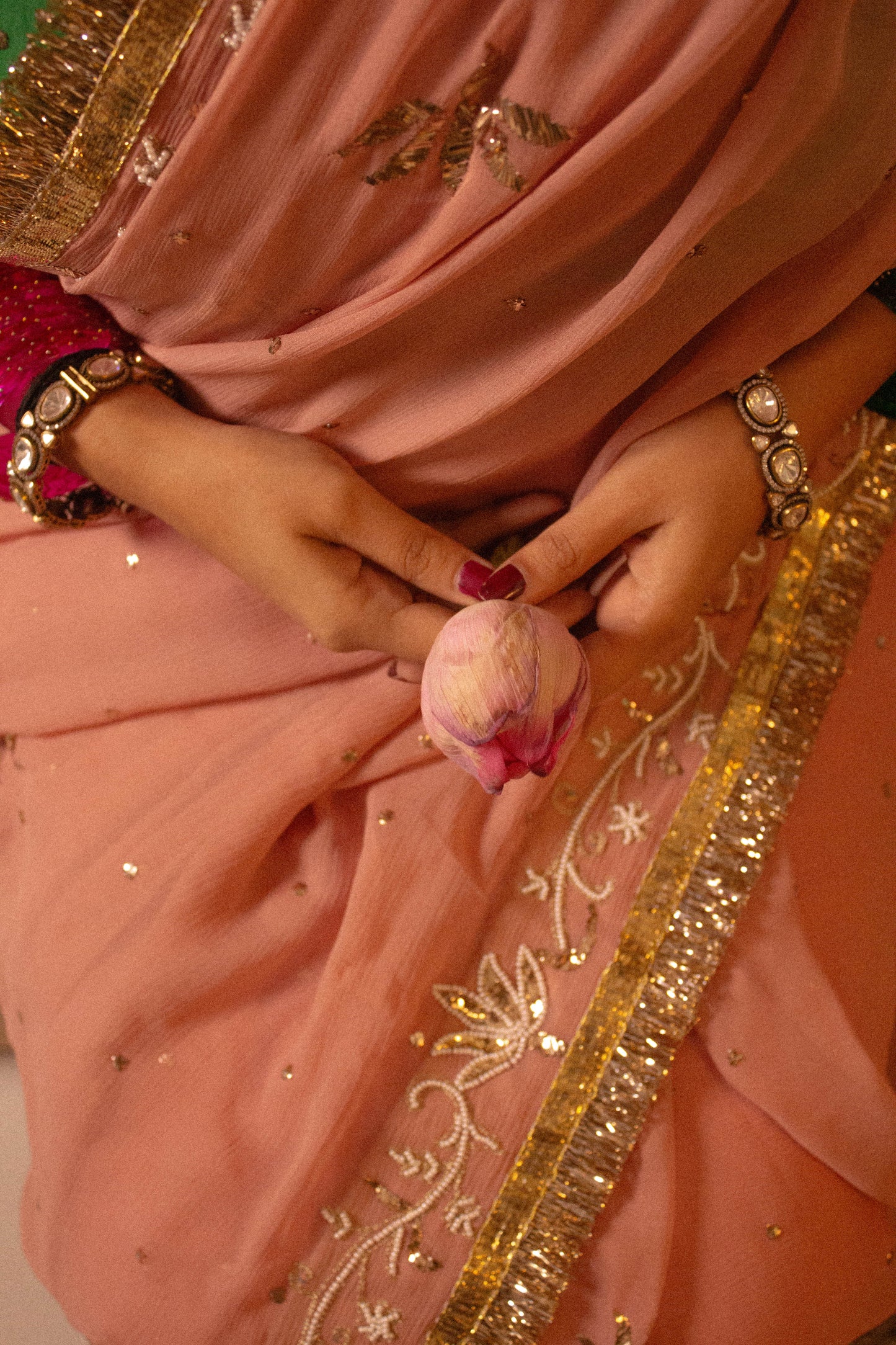 Moti Mukaish Saree