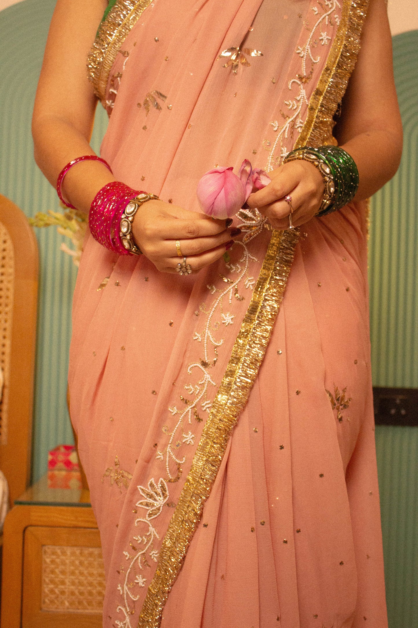 Moti Mukaish Saree