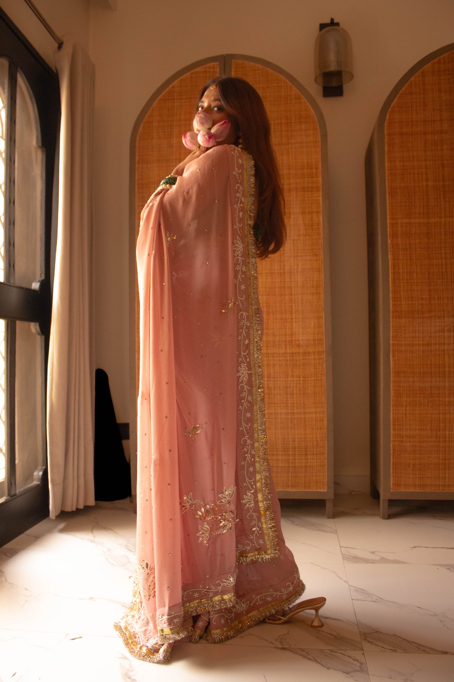 Moti Mukaish Saree