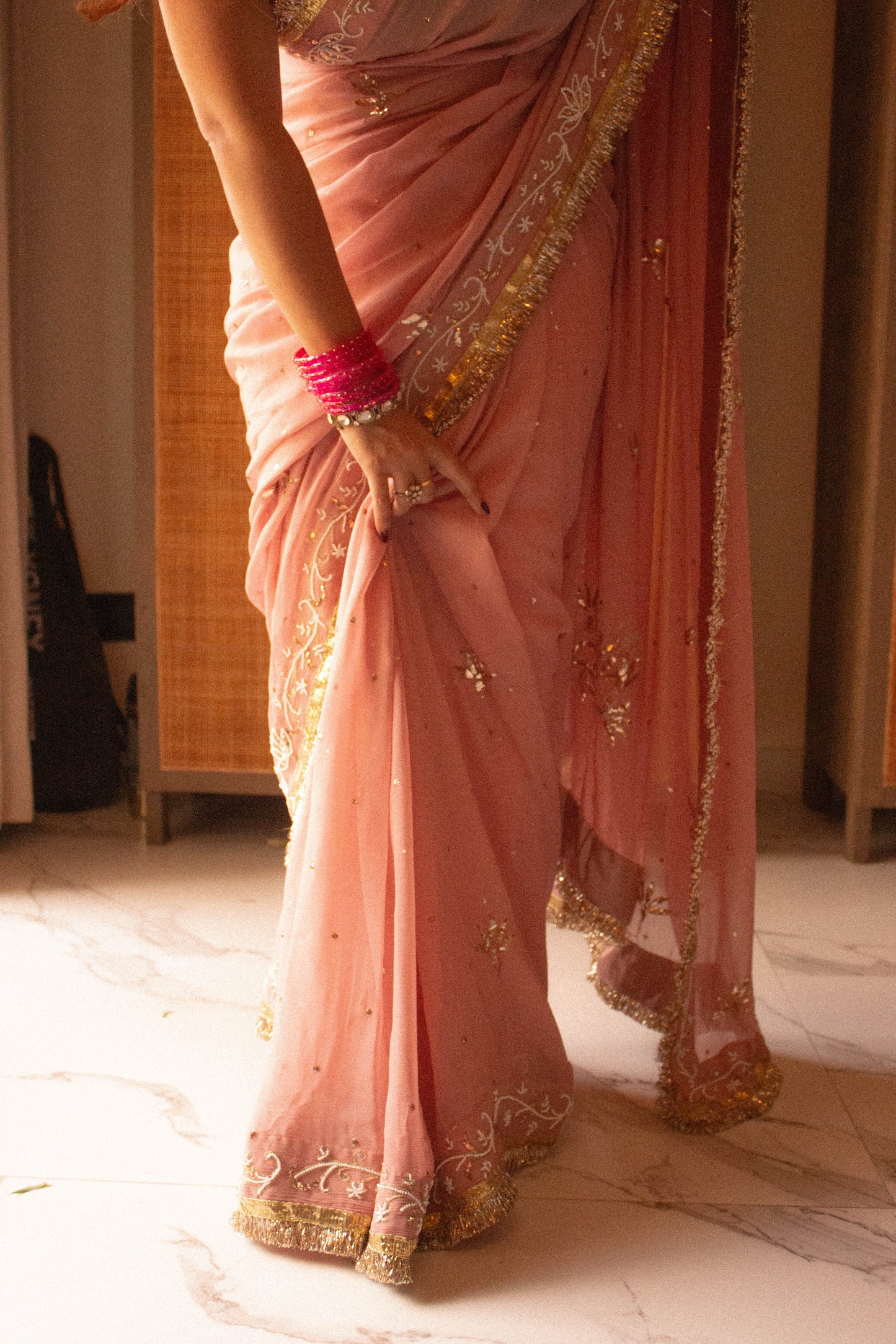 Moti Mukaish Saree